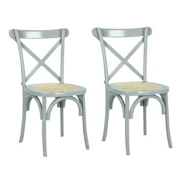 Cassis Traditional X-Back Wood Rattan Dining Chair - JONATHAN Y